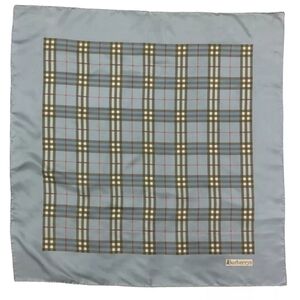 Burberrys Check Silk Scarf Multicolor Blue/Tan